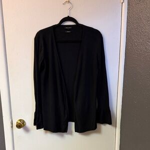 Wool/Silk Blend Massimo Dutti Classic Black Open Cardigan